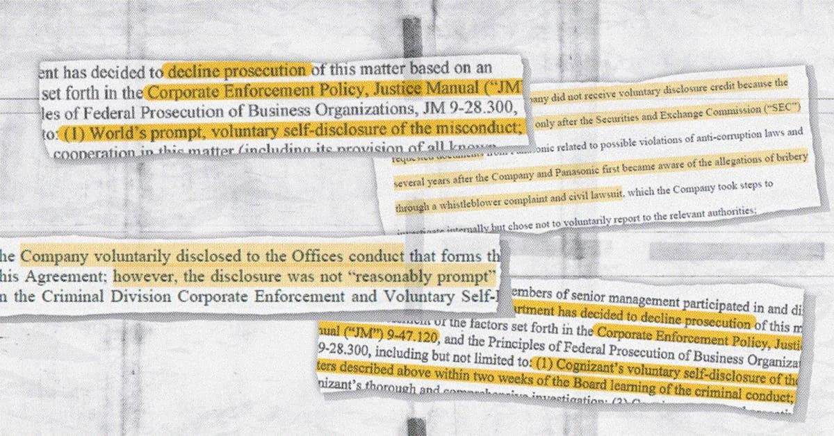 The Elusive "Timely" Disclosure: Navigating the DOJ's Ambiguous Credit for Corporate Self-Reporting