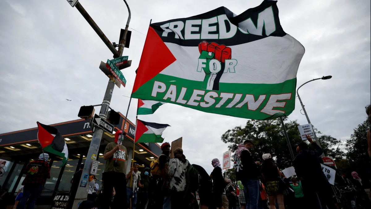 Pro-Palestine Protesters Demonstrate Outside Ed Sheeran Concert in Philadelphia Following Controversy Over Macklemore Tour Removal